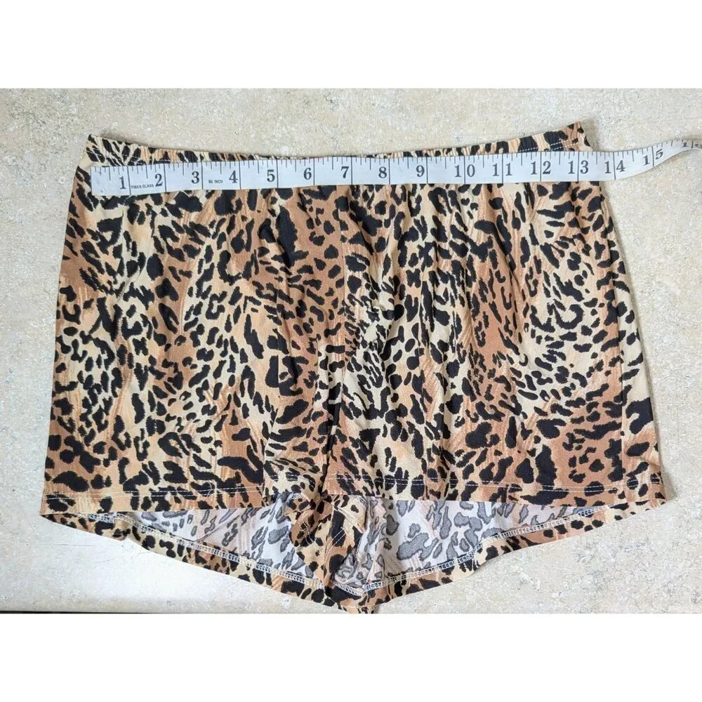 Womens Size Small 2 Pc Babydoll‎ Cami & Shorts Pajama Set Leopard Vintage Retro